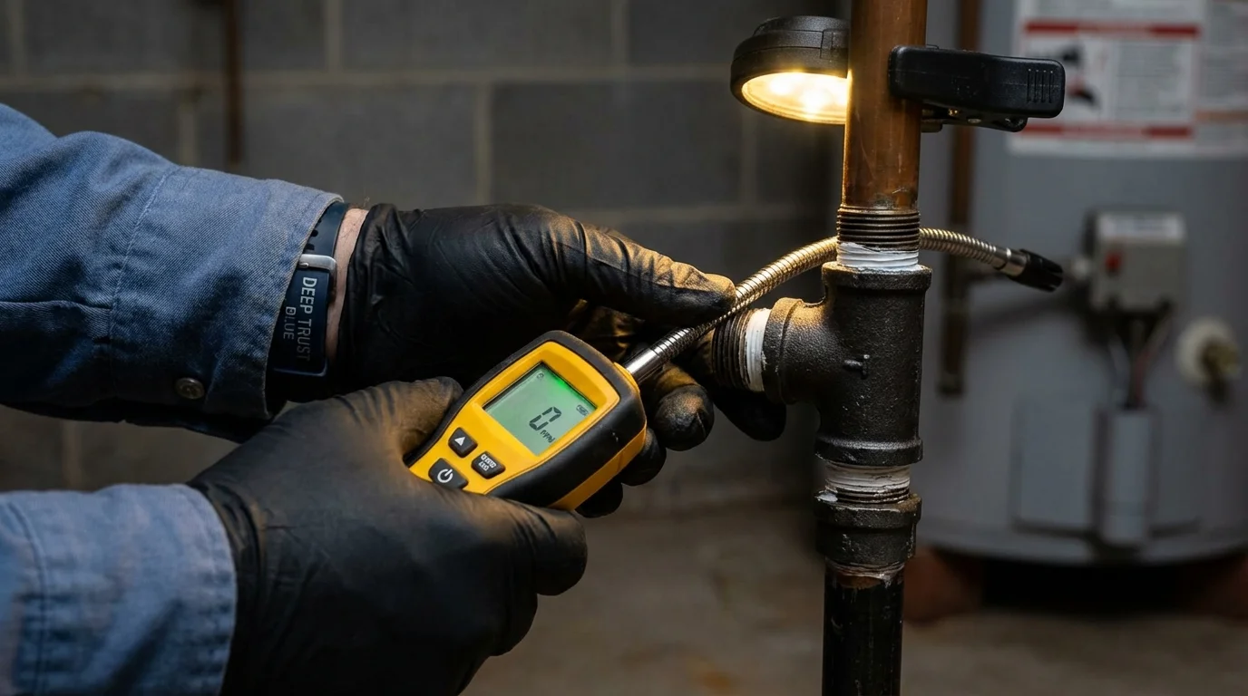 Gas leak detection with electronic sniffer by Johns Plumbing LLC in Bradenton Beach